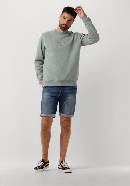 CALVIN KLEIN Pull MONOLOGO CREW NECK en gris - large