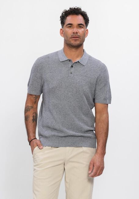 Blauwe PROFUOMO Polo POLO SS COTTON LINEN - large
