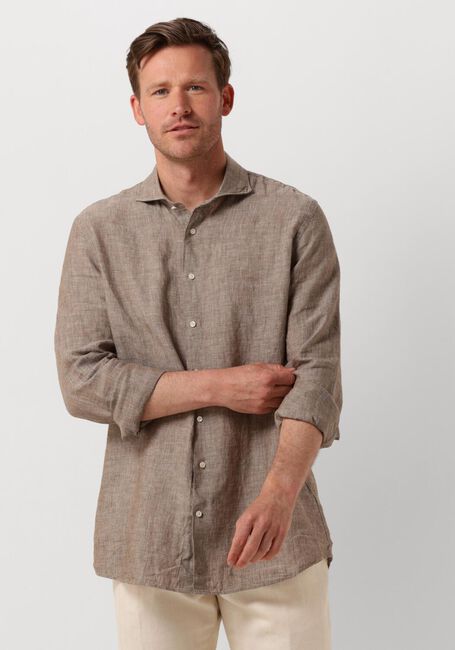 PROFUOMO Chemise décontracté SHIRT X-CUTAWAY SC LINNEN en marron - large