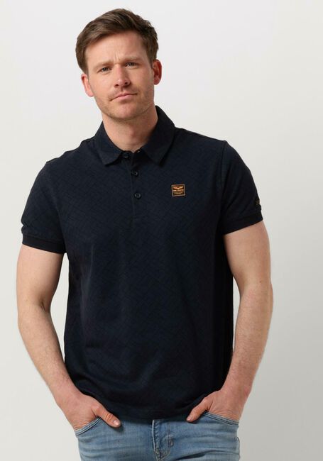 Blauwe PME LEGEND Polo SHORT SLEEVE POLO JACQUARD JERSEY - large