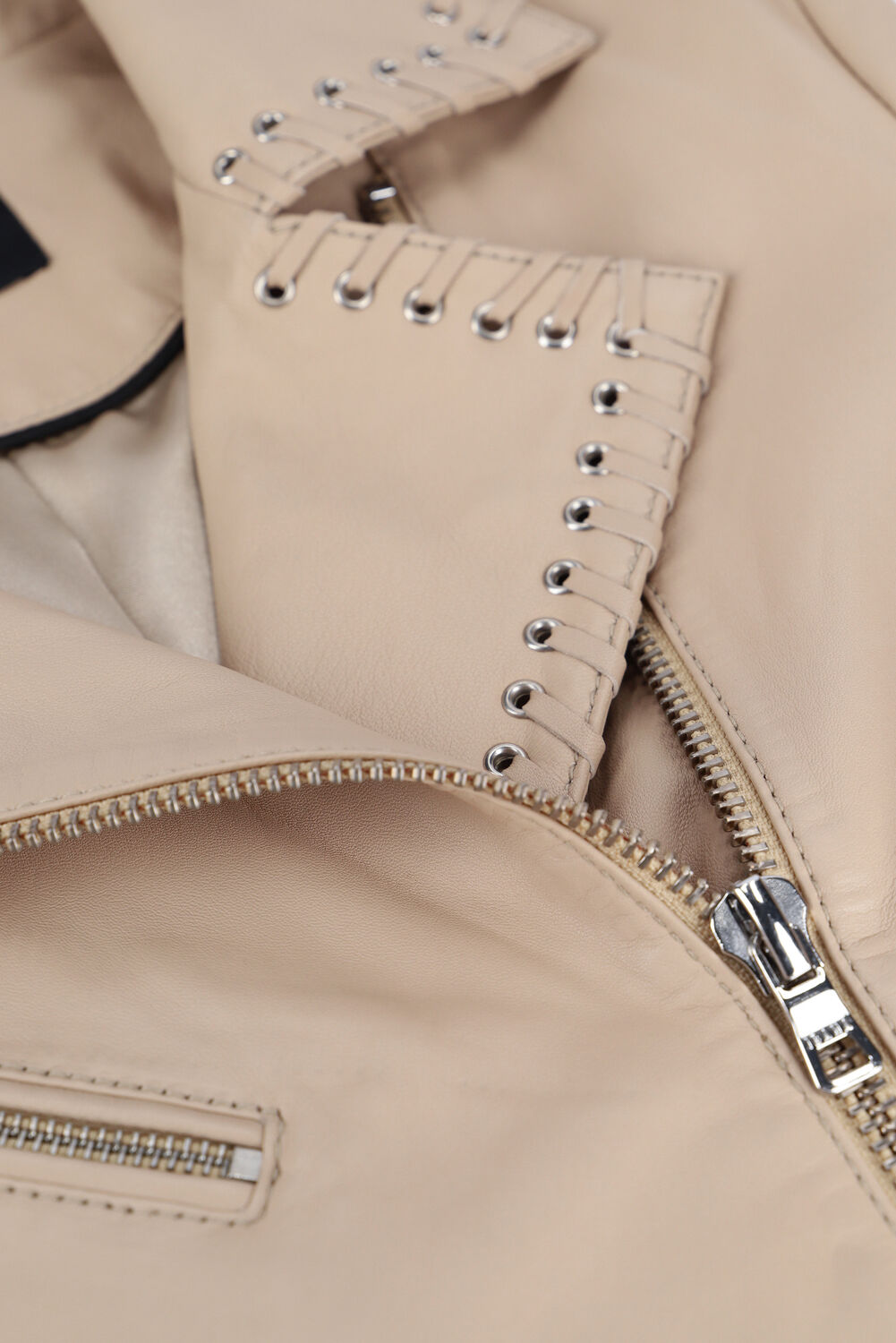 IBANA Veste en cuir BOWA en beige - large