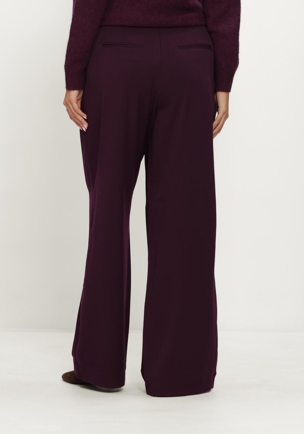 Bordeaux MSCH COPENHAGEN Pantalon MSCHHENRIKA HW PANTS - large