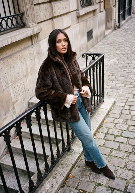 Groene STUDIO AR Faux fur jas FRANKIE FAUX MINK - large