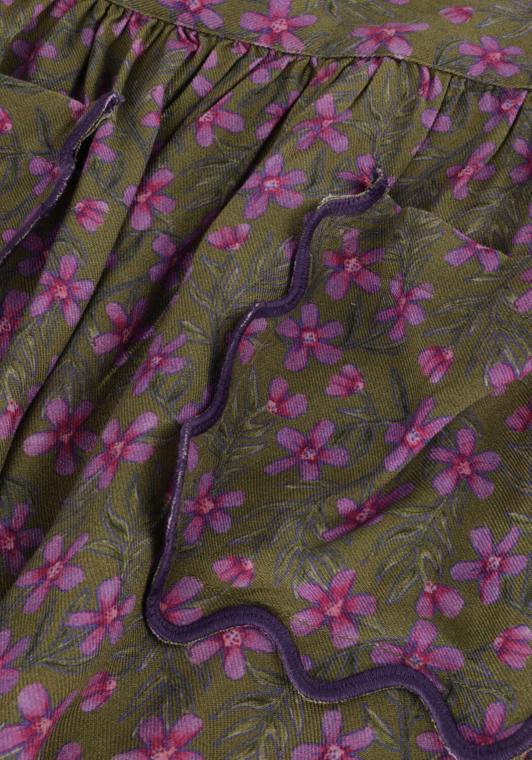 YOUR WISHES Mini-jupe VIVID FLOWER POCKET SKIRT Olive - large