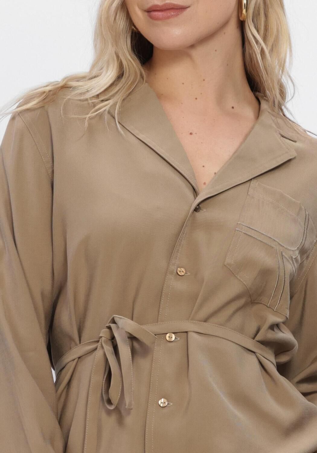 ROUGE EDIT ROUMELIA L/S OVERSIZED SHIRT Blouses Ocre - large