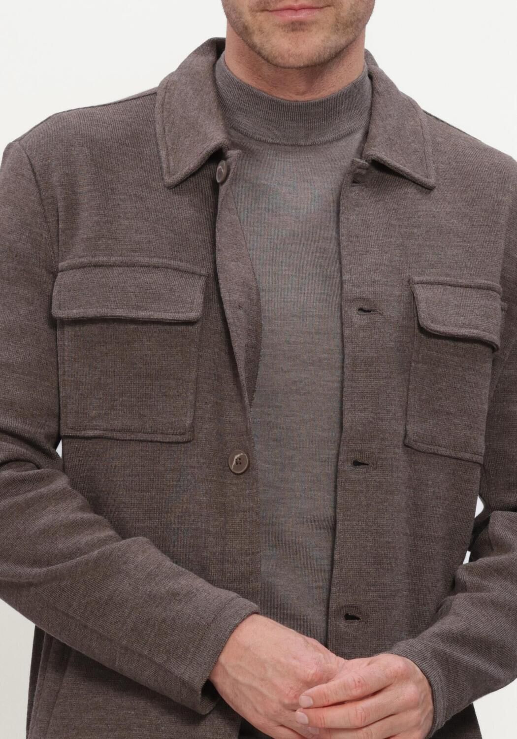 Bruine STEFANO LAURAN Overshirt OVERSHIRT - large