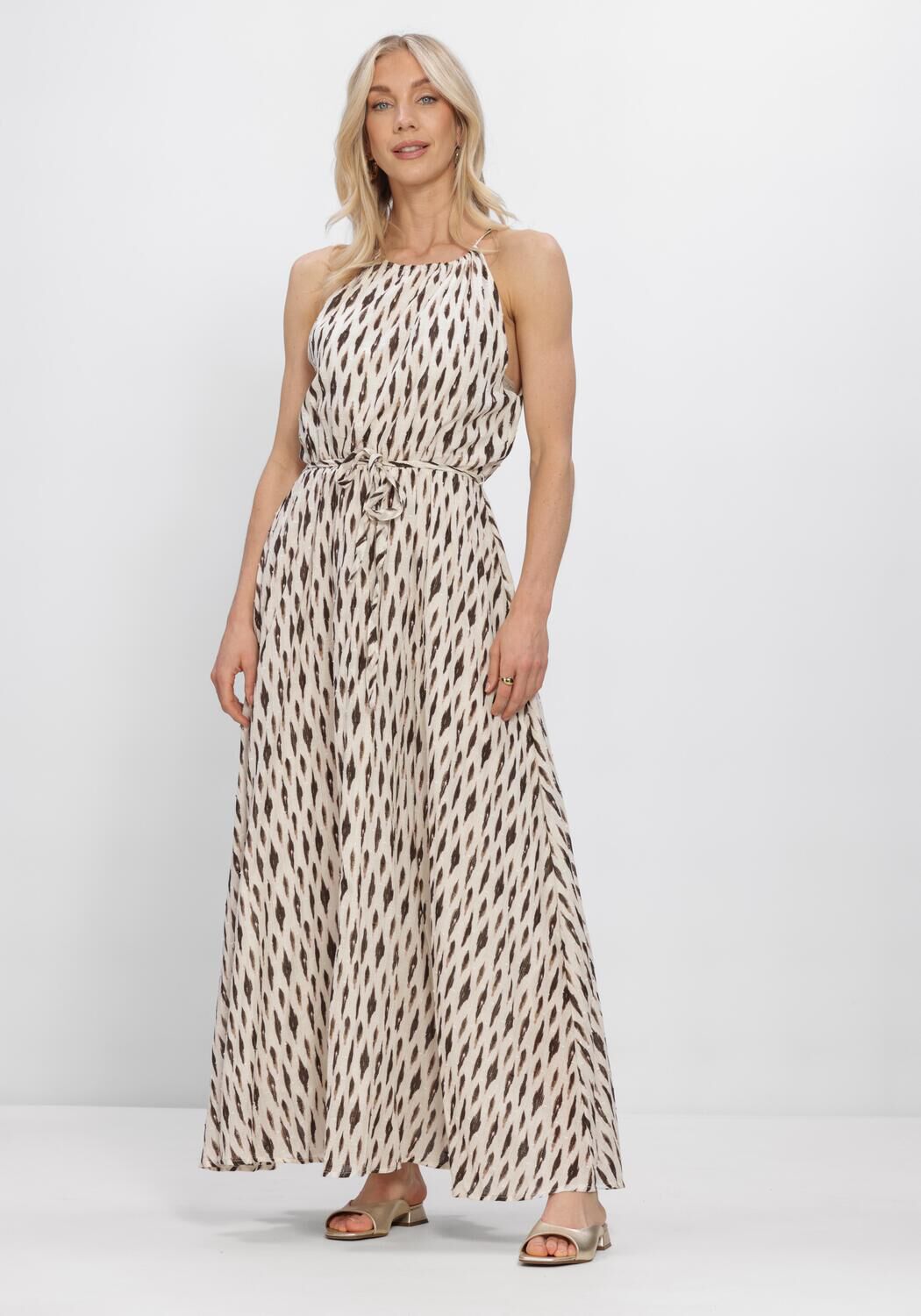 NUKUS Robe maxi MONIQUE DRESS PRINT Blanc - large