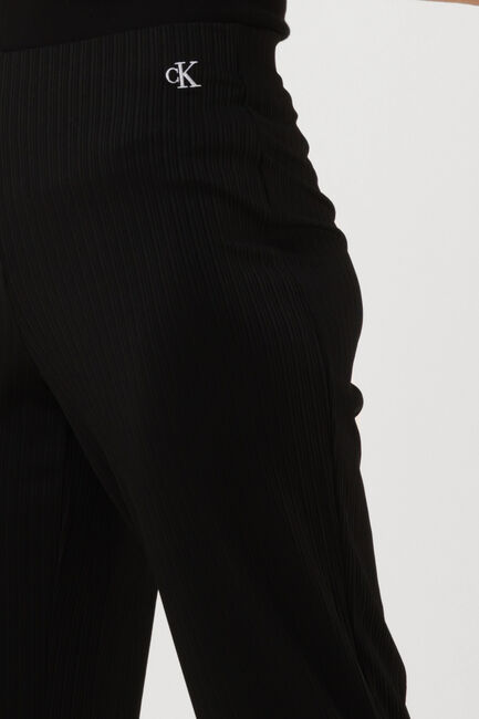Zwarte CALVIN KLEIN Wijde broek SHINY RIB WIDE LEG PANTS - large