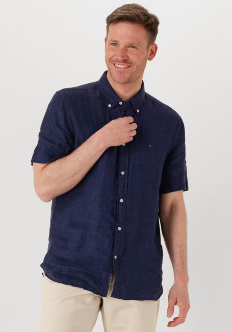 TOMMY HILFIGER Chemise décontracté PIGMENT DYED LINEN RF SHIRT S/S Bleu foncé - large