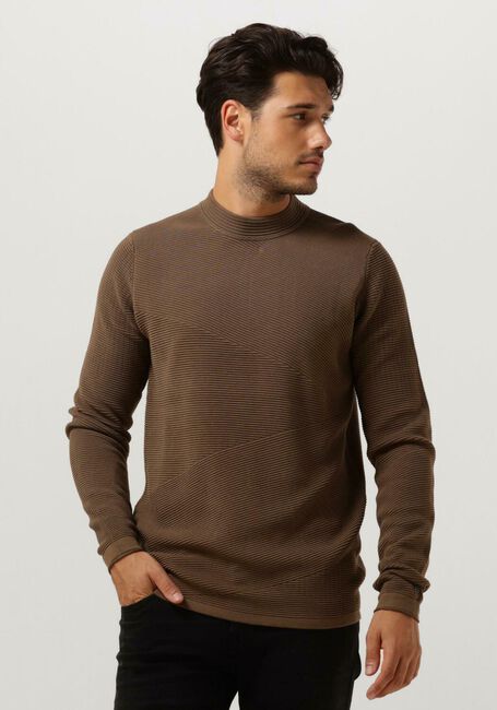 CAST IRON Pull MOCK NECK COTTON MODAL MOCKNECK en marron - large