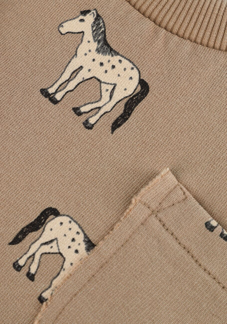 Sproet & Sprout Chandail SWEATSHIRT POCKET HORSES PRINT en beige - large