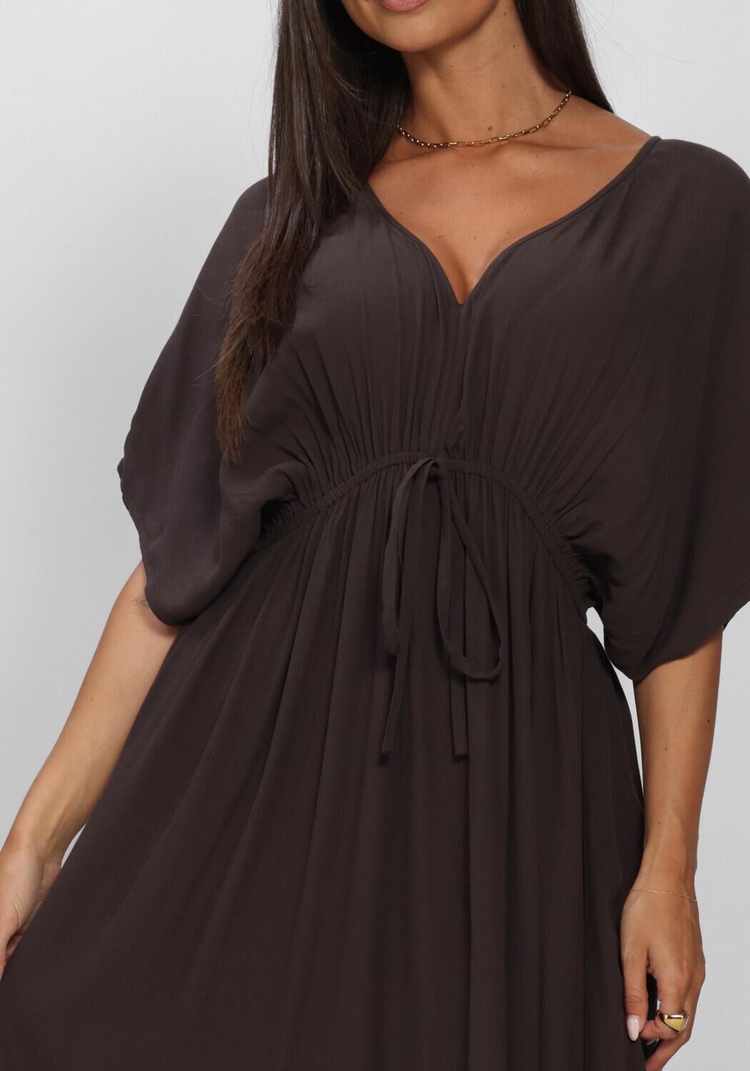 BY-BAR Robe maxi LONG TWILL DRESS en marron - large