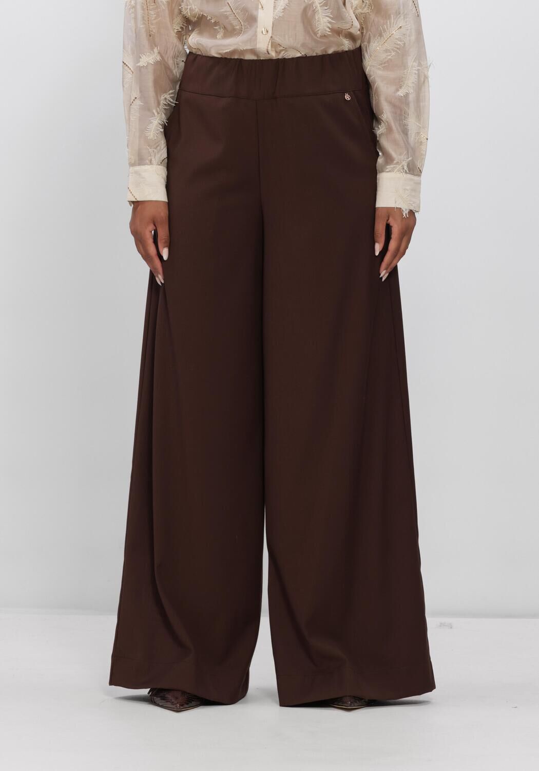 NUKUS Pantalon large LIEVE PANTS en marron - large