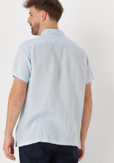 Lichtblauwe SCOTCH & SODA Casual overhemd SHORT-SLEEVED REGULAR FIT LINEN SHIRT - large