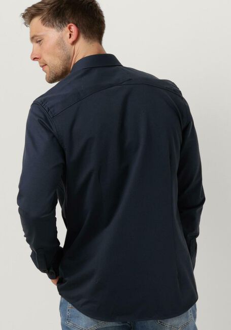 Donkerblauwe CAST IRON Klassiek overhemd LONG SLEEVE SHIRT TWILL JERSEY 2 TONE - large