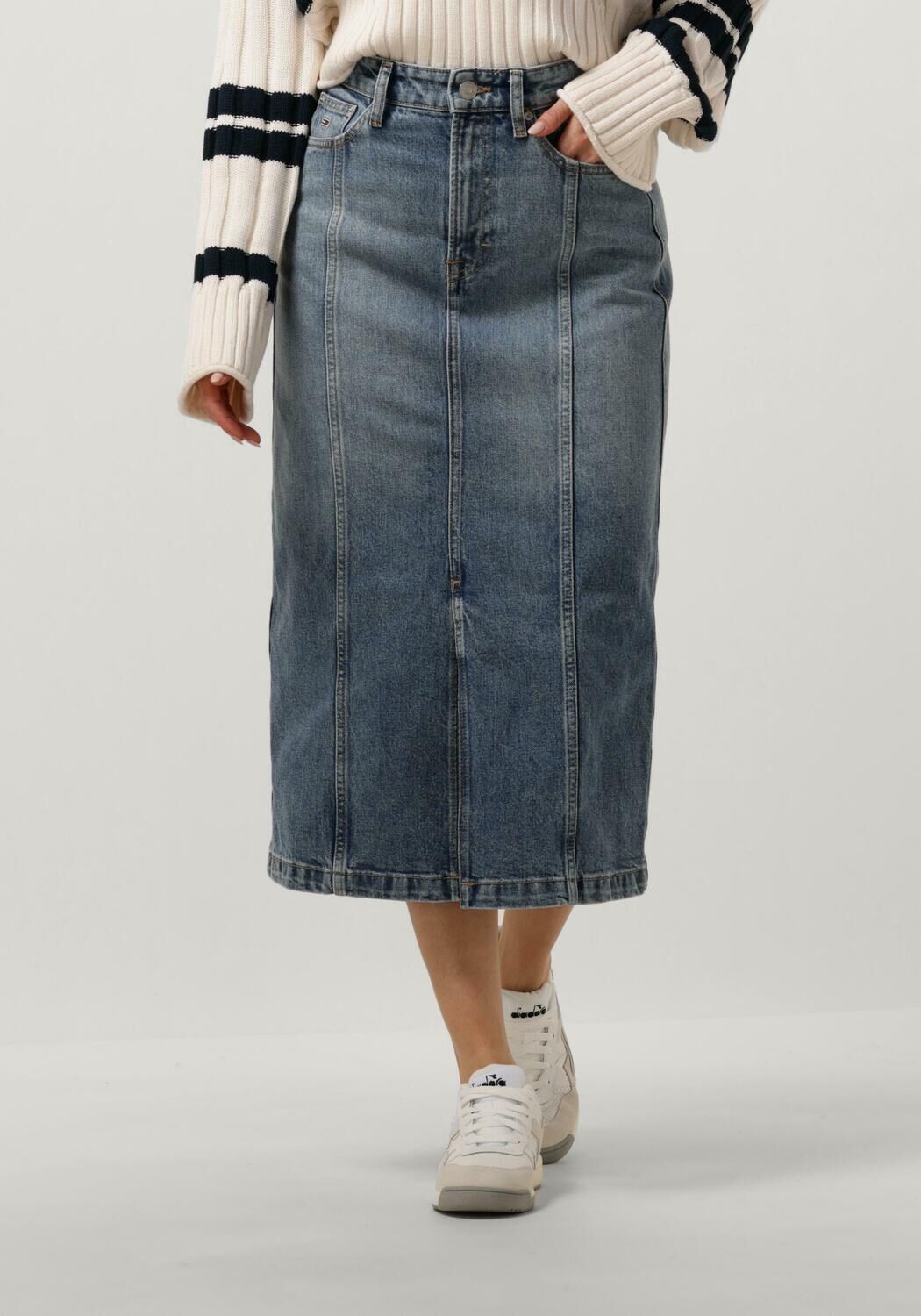 Jeans rokken midi hotsell