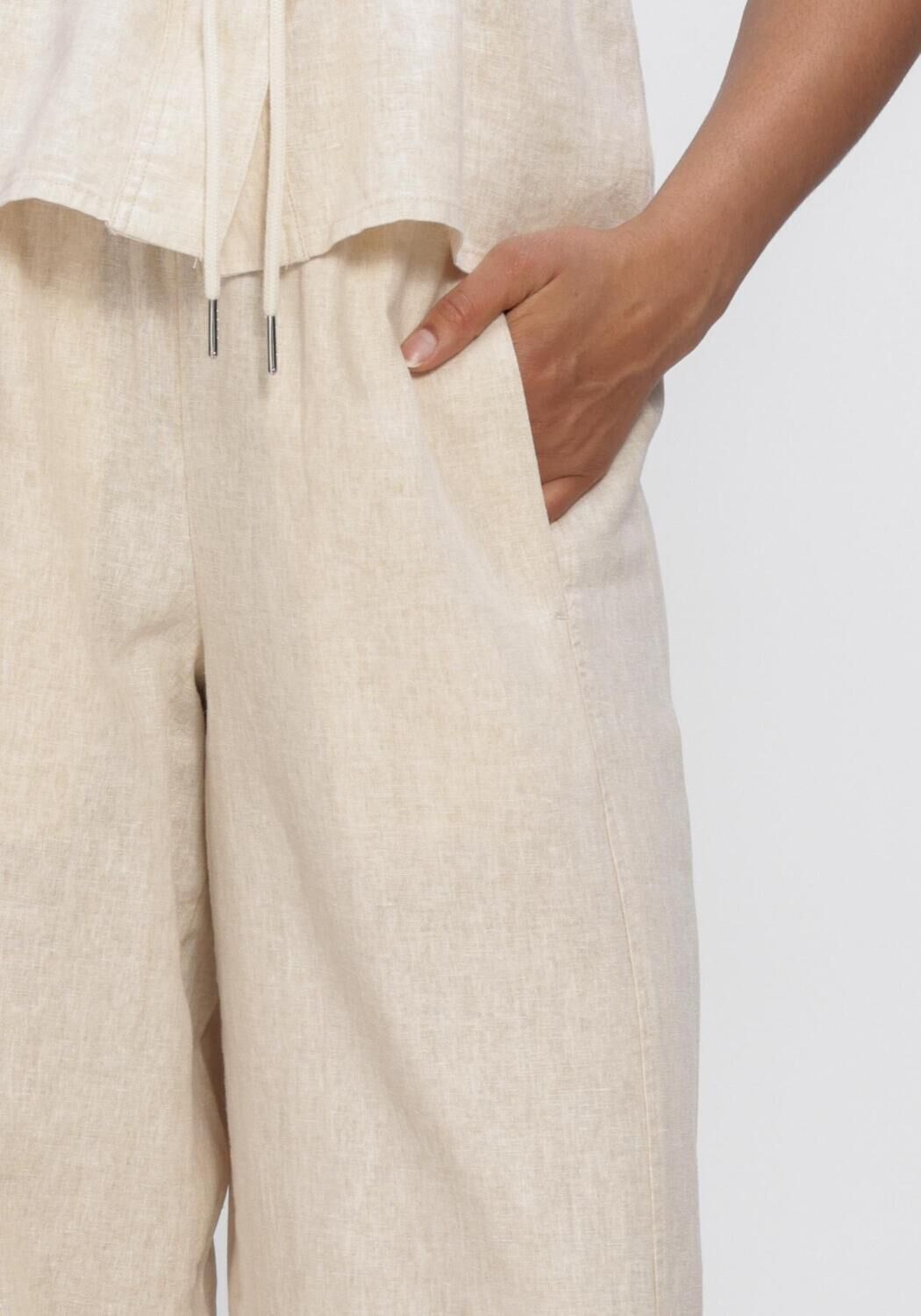 OBJECT OBJKADIE MW WIDE PANTS 145 Pantalons en beige - large