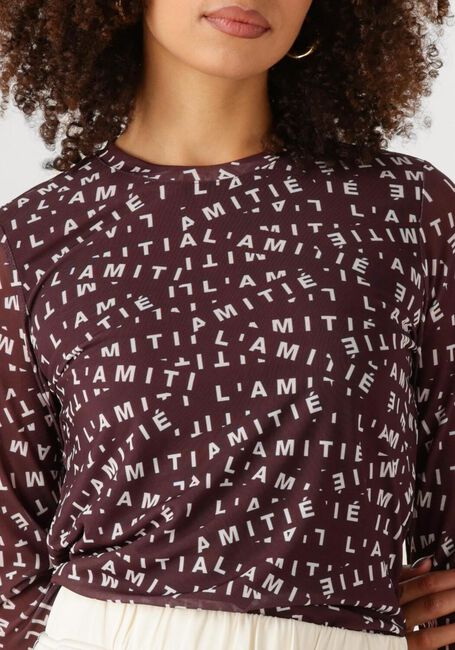 Bordeaux HAUTE L'AMITIÉ Top L'AMITIE MESH LS O-NECK - large