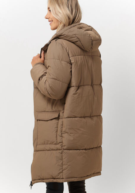Bruine OBJECT Gewatteerde jas HANNA L/S LONG JACKET - large