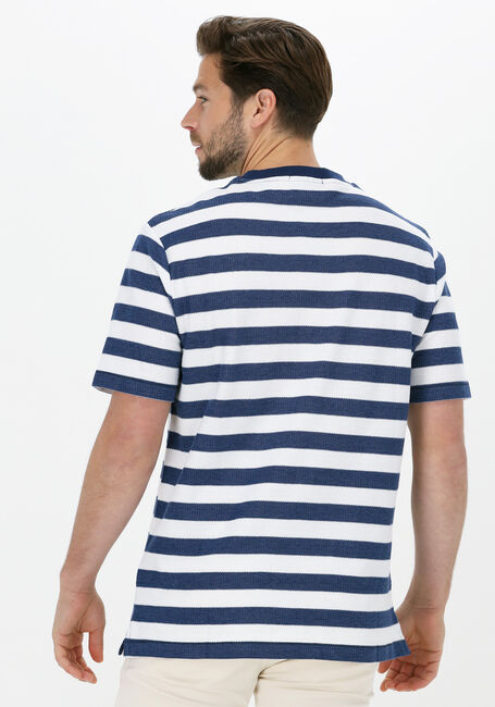 SCOTCH & SODA T-shirt STRUCTURE STRIPED CREWNECK JERSEY T-SHIRT IN ORGANIC COTTON Bleu/blanc rayé - large