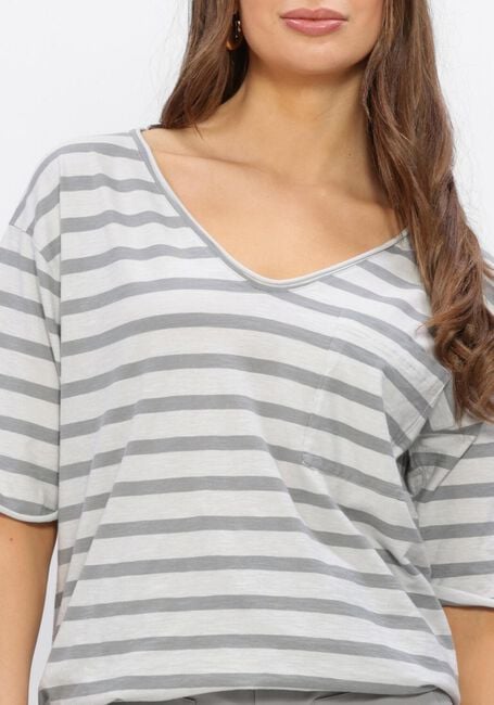 PENN & INK Haut T-SHIRT STRIPE en beige - large