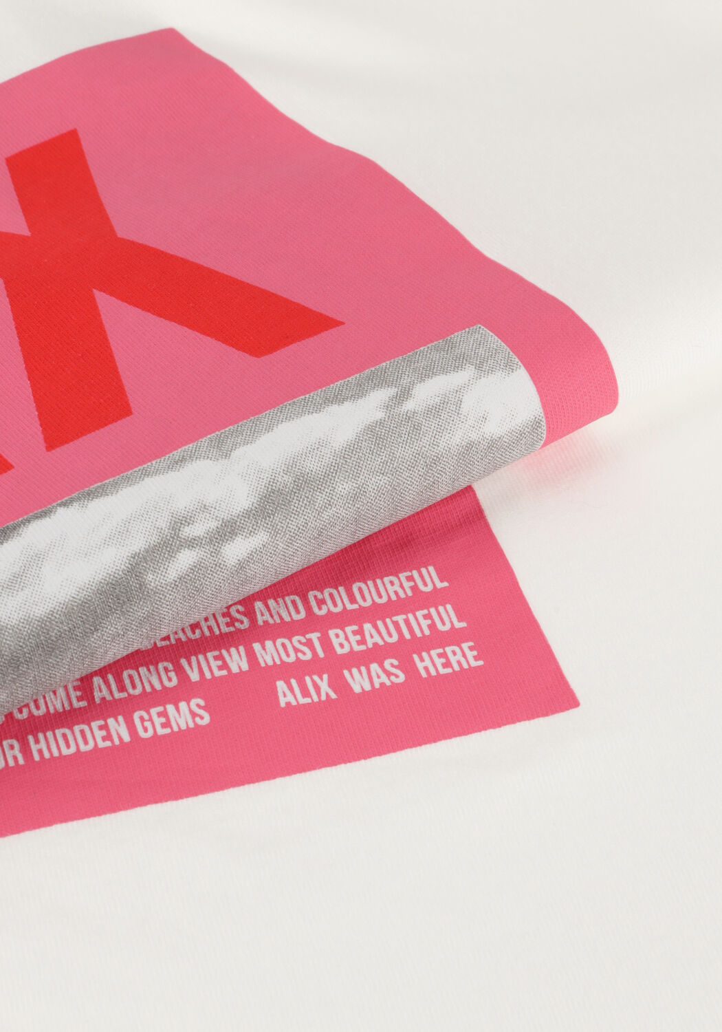 Witte ALIX THE LABEL T-shirt LADIES KNITTED PHOTOPRINT T-SHIRT - large