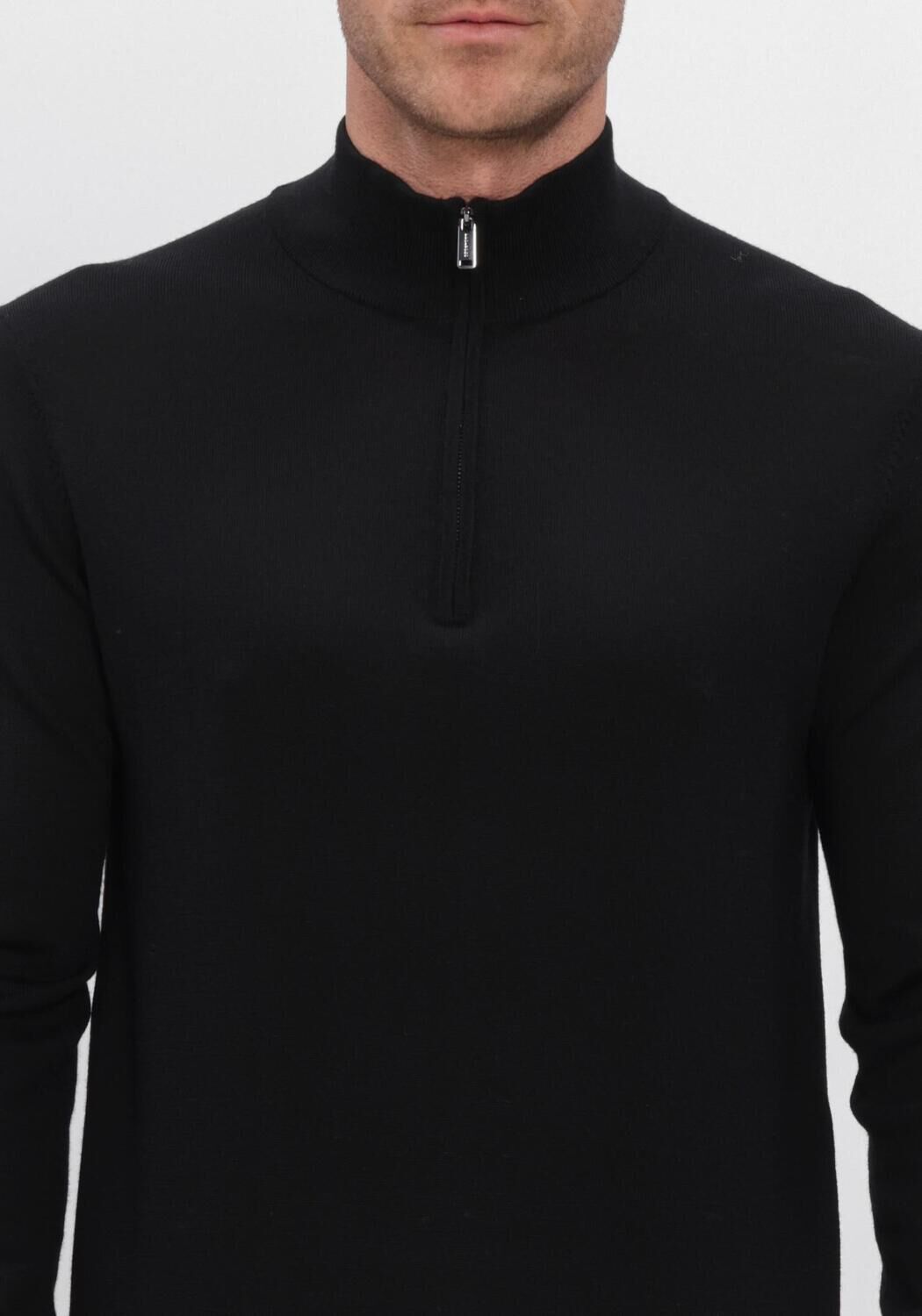 Zwarte PROFUOMO Trui EXTRAFINE MERINO - large