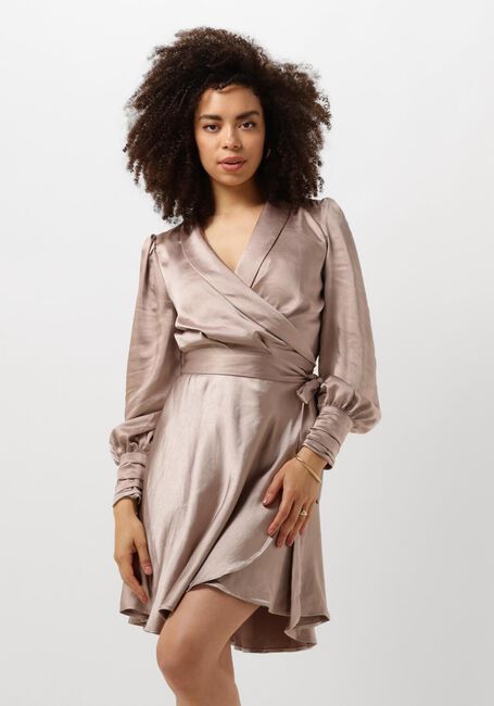 NOTRE-V Mini robe NV-DORIS SATIN DRESS en taupe - large