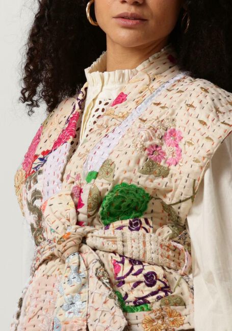SISSEL EDELBO Gilet NELLIE EMBROIDERY PATCHWORK VEST Crème - large