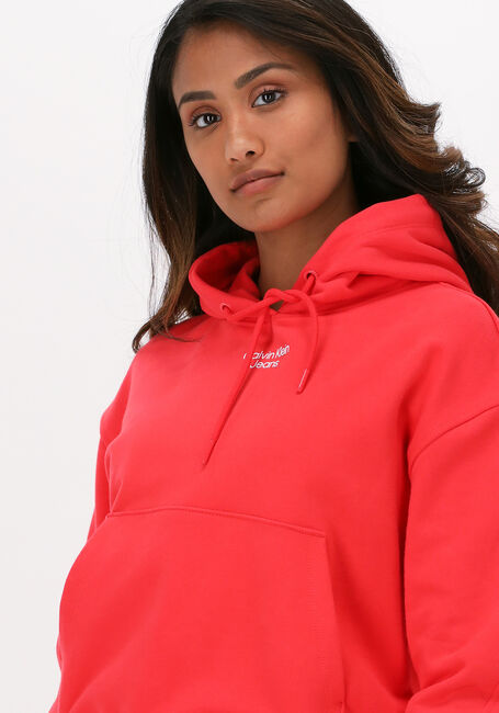 Rode CALVIN KLEIN Sweater STACKED LOGO HOODIE - large