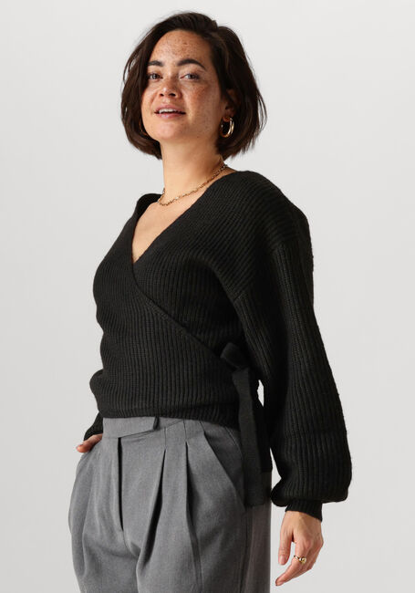 ANOTHER LABEL Gilet ABBY KNITTED CARDIGAN en noir - large