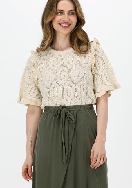 OBJECT Haut CILA S/S KNIT PULLOVER en beige - large