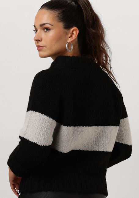 Zwarte PENN & INK Trui 225 JUMPER STRIPE - large
