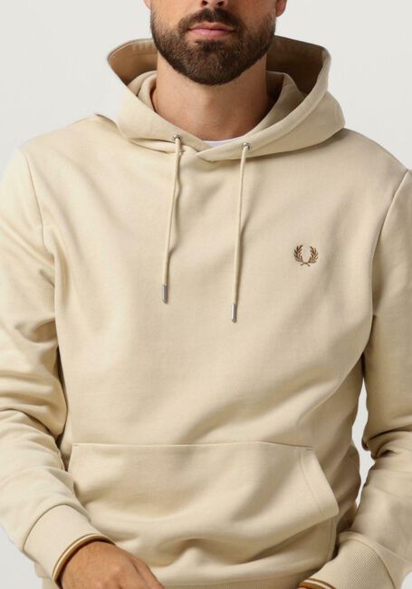 FRED PERRY TIPPED HOODED SWEATSHIRT Pulls & Gilets en beige - large