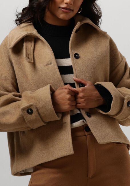 Bruine RUBY TUESDAY Jack MARA SHORT WOOLEN JACKET COLLAR - large