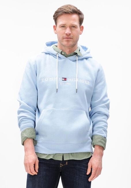 Lichtblauwe TOMMY HILFIGER Sweater TOMMY LOGO HOODY - large