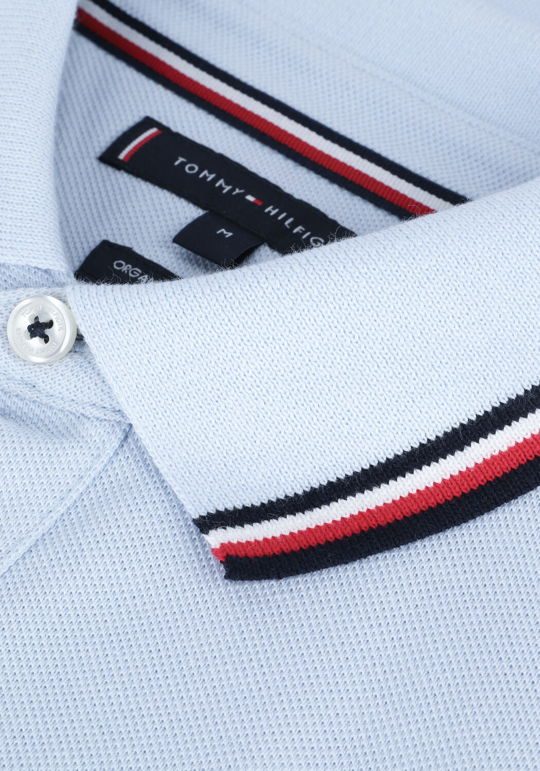 Lichtblauwe TOMMY HILFIGER Polo TOMMY TIPPED SLIM POLO - large