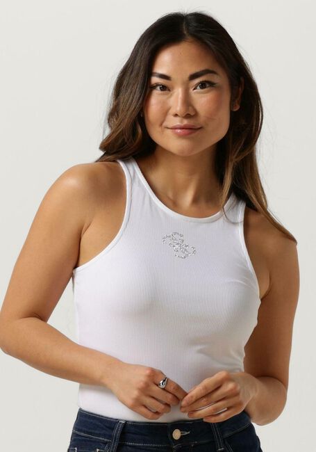 GUESS Haut SL ROUND NECK GWENDALINA TOP en blanc - large