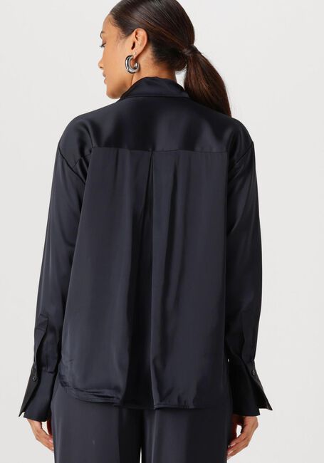 Donkerblauwe WITHBLACK  WBLDAGMAR SATEEN LS SHIRT - large