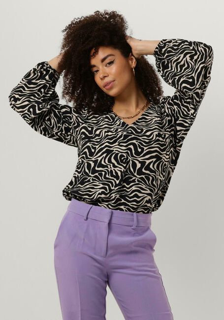 Zwarte OBJECT  OBJLEONORA L/S V-NECK TOP - large