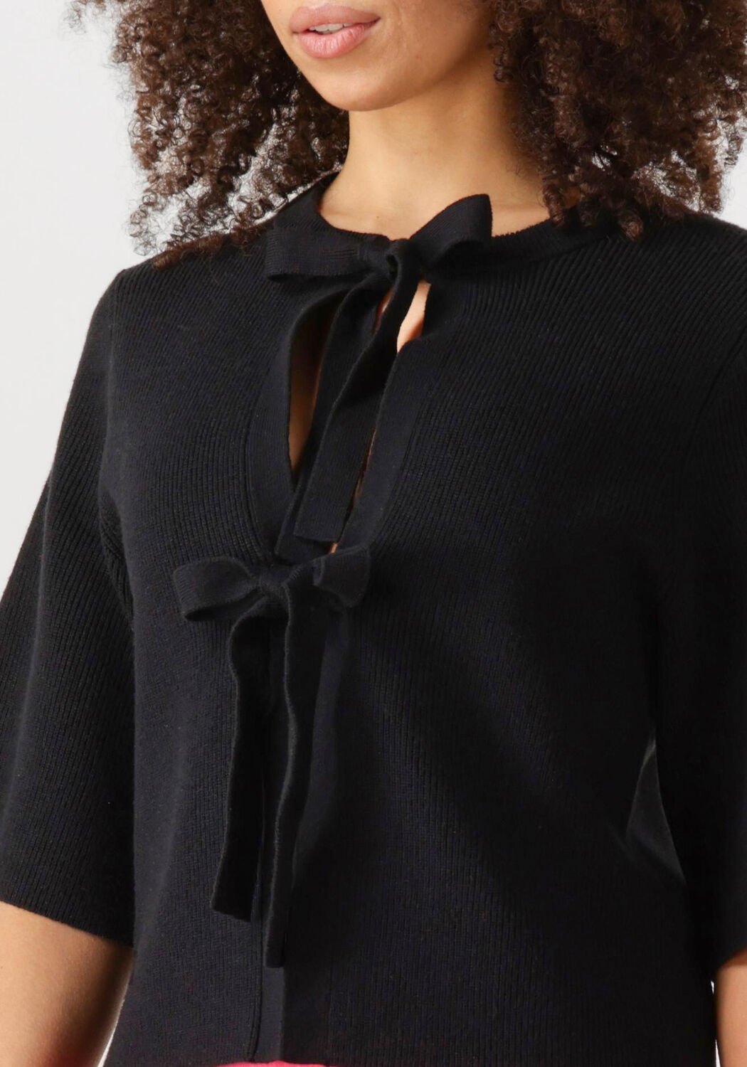 Zwarte OBJECT Top OBJULLA PARVI 2/4 KNIT CARDIGAN - large