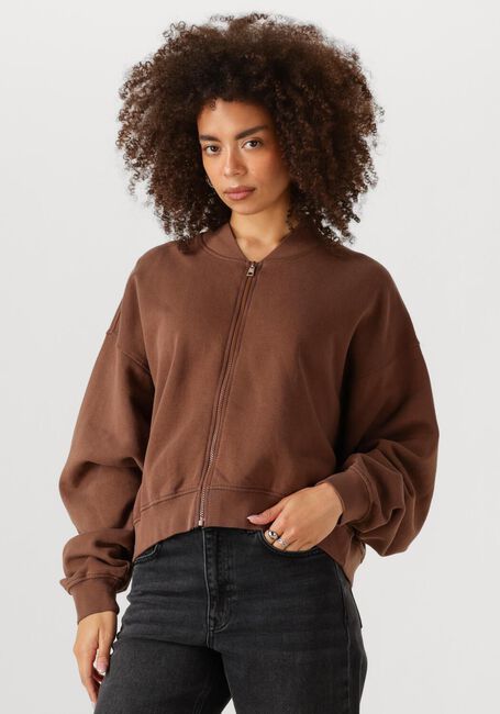 MY ESSENTIAL WARDROBE Gilet METAMW SHORT SWEAT JACKET en marron - large