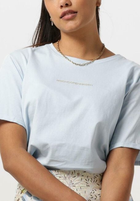MSCH COPENHAGEN T-shirt MSCHTERINA ORGANIC SMALL LOGO TEE Bleu clair - large