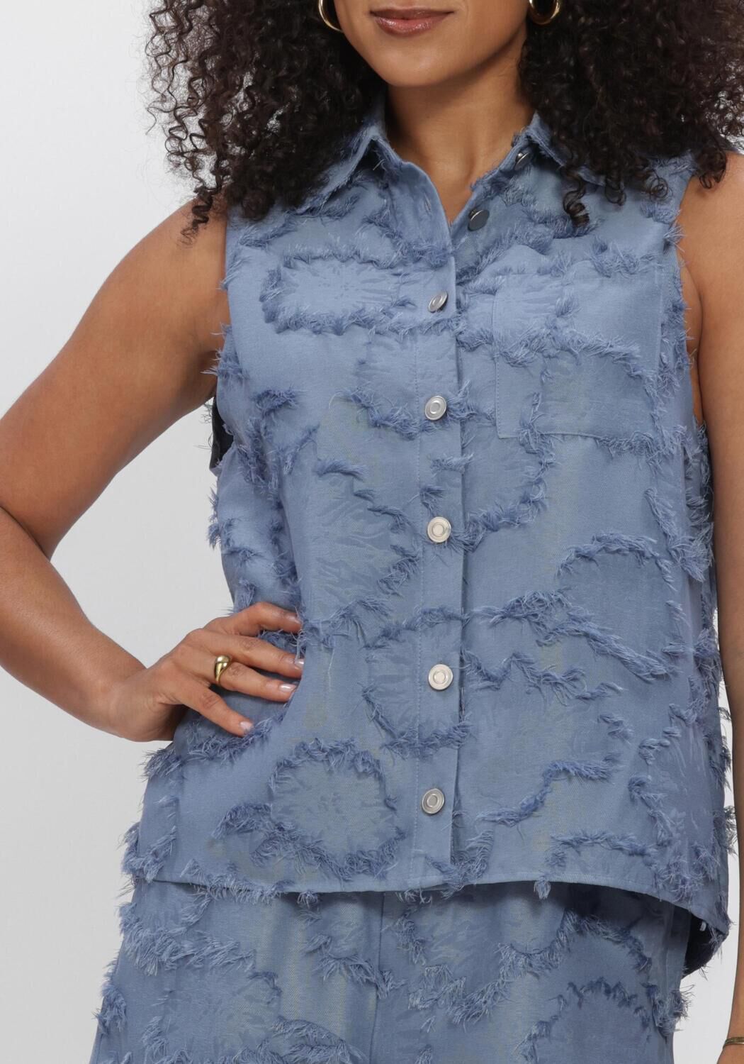Blauwe STUDIO AMAYA  STORM BLOUSE - large