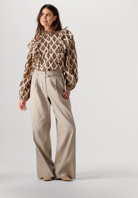 SUMMUM Pantalon TROUSERS WIDE LINEN BLEND TWILL en beige - large