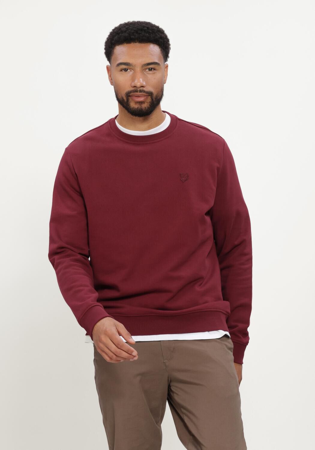 LYLE & SCOTT Pull SUPERFINE CREW NECK SWEATSHIRT Bordeaux - large