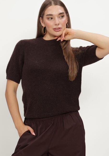 Y.A.S. Pull YASJOHI SS WOOL BLEND PULLOVER en marron - large