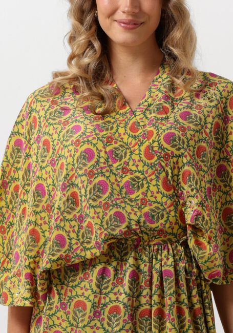 SISSEL EDELBO Robe midi BRENDA SILK WRAP DRESS en jaune - large