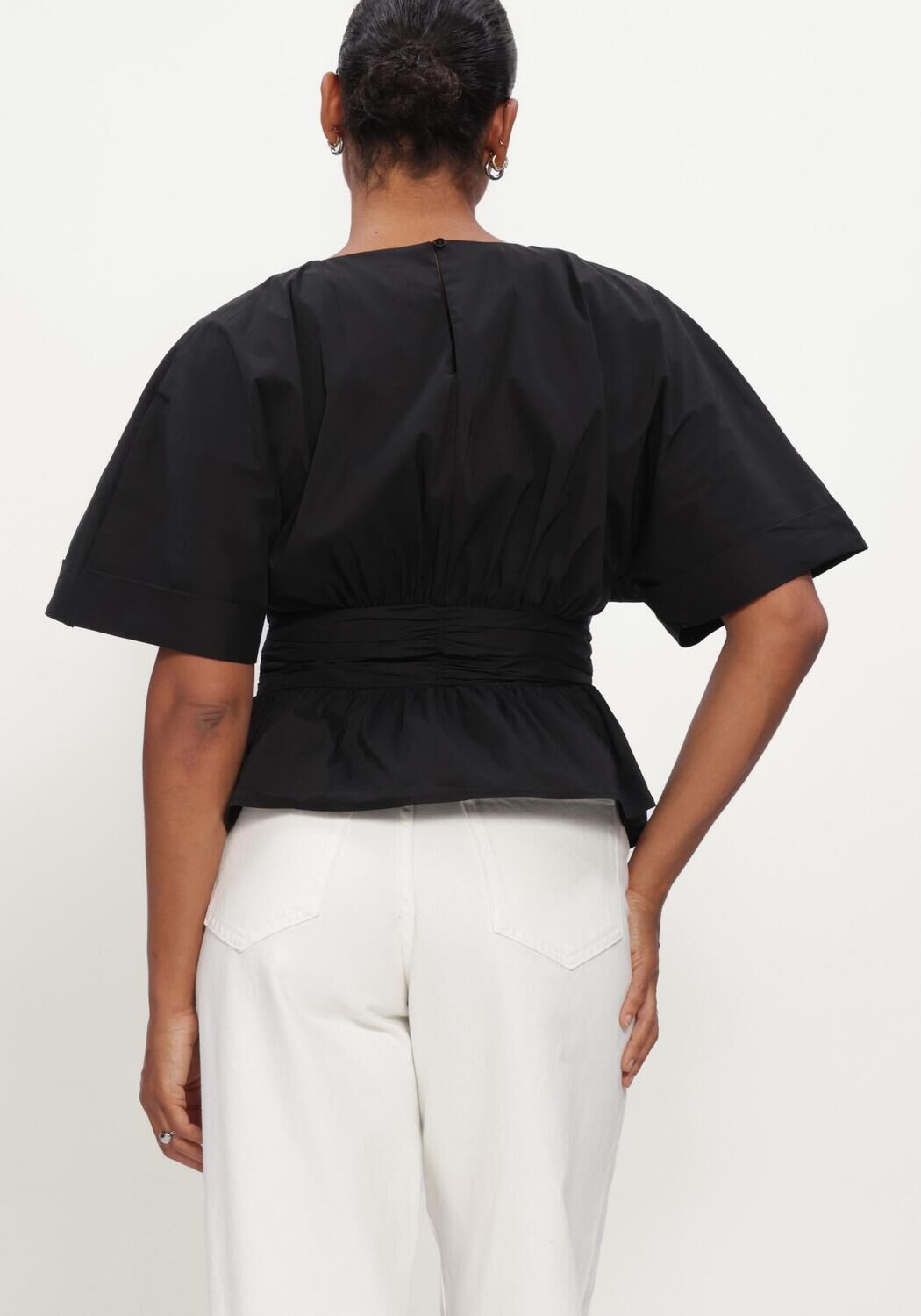 Zwarte NEO NOIR  ANNEGRET POPLIN BLOUSE - large