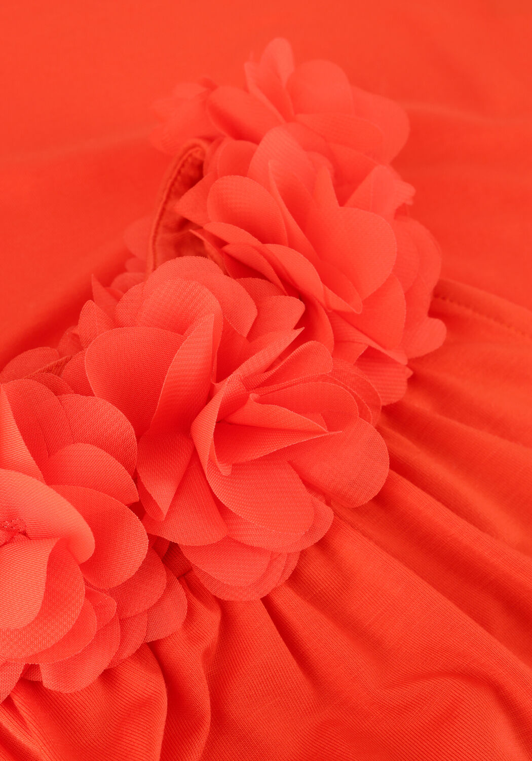 JANSEN AMSTERDAM Haut TC356 SINGLET WITH FLOWERS AT NECKLINE en orange - large